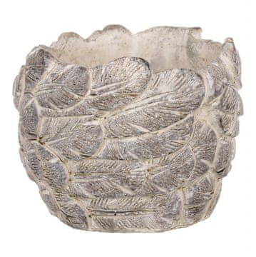 Autronic Ovitek za rože, beton z dekoracijo iz perja. JUK1005