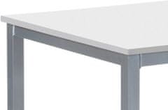 Jedilna miza 110x70x75 cm, MDF plošča, Bela barva, kovinsko podlago, srebrnkasta kisla kumarica GDT-202 WT