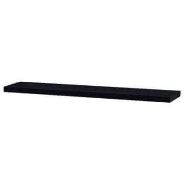 Autronic Stenska polica 120 cm, MDF, barva črna visok sijaj, pakirano v zaščitno folijo P-002 BK