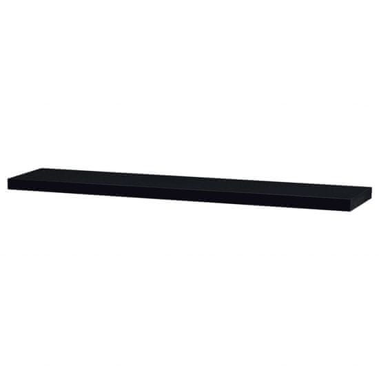 Autronic Stenska polica 120 cm, MDF, barva črna visok sijaj, pakirano v zaščitno folijo P-002 BK