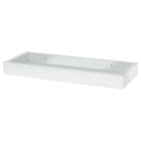 Autronic Stenska polica z dvignjenimi robovi, MDF, barva bela mat, embalaža iz folije P-010 WT