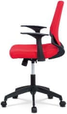 Autronic Mlajši pisarniški stol, pokrov rdeča snov, črna plastika, mehanizem za zibanje KA-R204 RDEČA