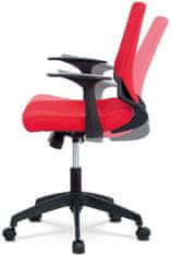 Autronic Mlajši pisarniški stol, pokrov rdeča snov, črna plastika, mehanizem za zibanje KA-R204 RDEČA