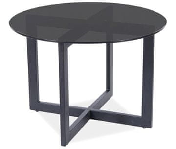 CASARREDO Kavna mizica HRBTI B dimljen steklo/črna