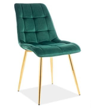CASARREDO Oblazinjen jedilni stol SIK ŽAMET zelena/zlata