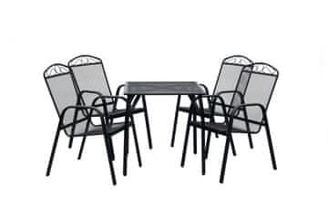 eoshop Kovinski vrtni set Eoshop 9: miza + 4 stogljivi stoli