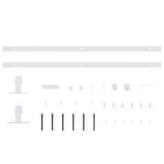 Vidaxl Mini komplet za drsna hlevska vrata iz jekla bel 152 cm