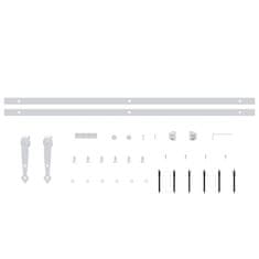 Vidaxl Mini komplet za drsna hlevska vrata iz jekla bel 183 cm