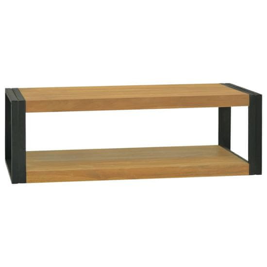 Vidaxl Stenska kopalniška omarica 110x45x35 cm trdna tikovina