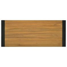 Vidaxl Stenska kopalniška omarica 110x45x35 cm trdna tikovina