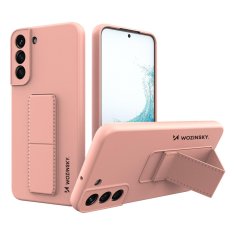 slomart wozinsky kickstand case silikonski ovitek s stojalom za samsung galaxy s22 roza