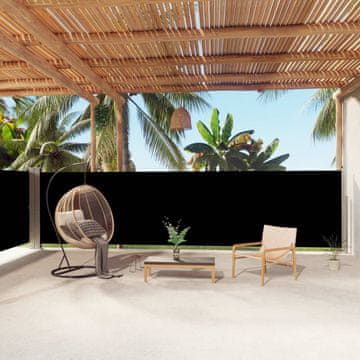 Vidaxl vidaXL Zložljiva stranska tenda črna 160x1000 cm