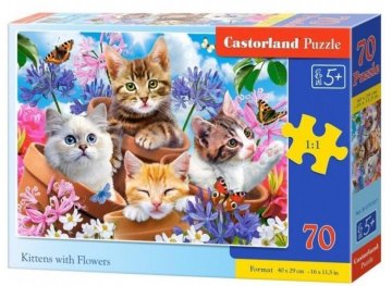 Castorland Puzzle Mačke z rožami 70 kosov