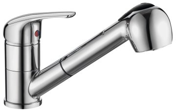 AQUALINE Kuhinjska Pipa AQUALINE 40 z Izvlečno Prho, Krom, Stojan, Mosaz, Višina 164mm