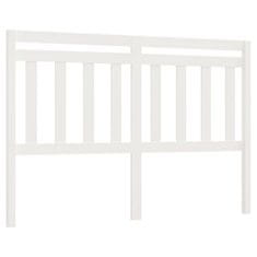 Vidaxl Posteljno vzglavje belo 140x4x100 cm trdna borovina