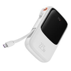 BASEUS Qpow powerbank 10000mAh z vgrajenim USB-kablom tipa C 22,5 W Quick Charge bel