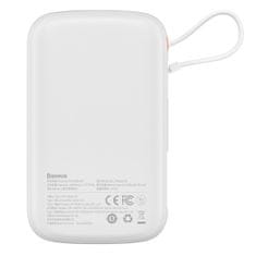 BASEUS Qpow powerbank 10000mAh z vgrajenim USB-kablom tipa C 22,5 W Quick Charge bel