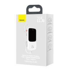 BASEUS Qpow powerbank 10000mAh z vgrajenim USB-kablom tipa C 22,5 W Quick Charge bel