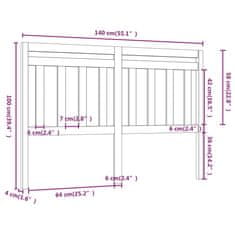 Vidaxl Posteljno vzglavje 140x4x100 cm trdna borovina