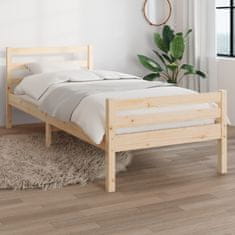 Vidaxl Posteljni okvir iz trdnega lesa 90x200 cm