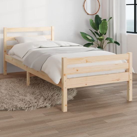Vidaxl Posteljni okvir iz trdnega lesa 90x200 cm