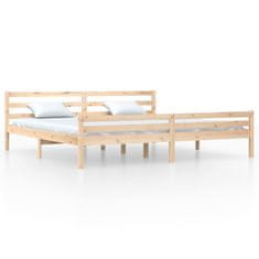 Vidaxl Posteljni okvir iz trdnega lesa 200x200 cm