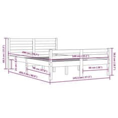 Vidaxl Posteljni okvir iz trdnega lesa 140x200 cm
