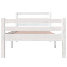 Vidaxl Posteljni okvir bel iz trdnega lesa 90x190 cm 3FT