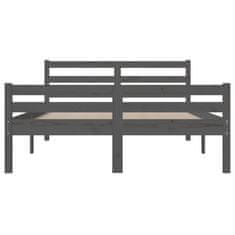 Vidaxl Posteljni okvir siv iz trdnega lesa 120x190 cm 4FT