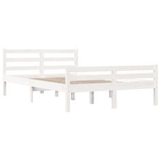 Vidaxl Posteljni okvir bel iz trdnega lesa 120x190 cm 4FT