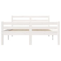 Vidaxl Posteljni okvir bel iz trdnega lesa 120x190 cm 4FT