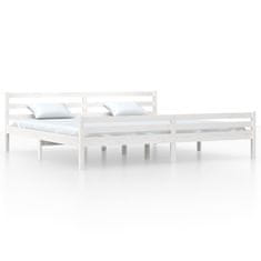Vidaxl Posteljni okvir bel iz trdnega lesa 180x200 cm 6FT