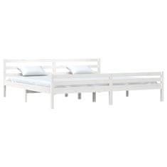 Vidaxl Posteljni okvir bel iz trdnega lesa 180x200 cm 6FT