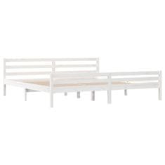 Vidaxl Posteljni okvir bel iz trdnega lesa 180x200 cm 6FT
