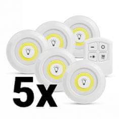 Bellestore LED luči na daljinsko upravljanje BRIGHTLAMP (5 kosov)