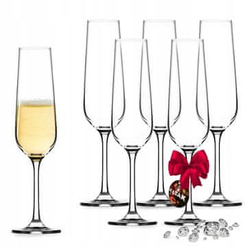 KADAX Komplet šestih kozarcev za šampanjec in prosecco, 200 ml