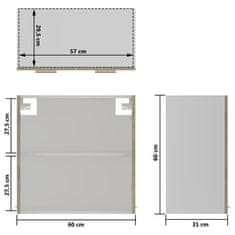 Vidaxl Viseča steklena omarica sonoma hrast 60x31x60 cm iverna plošča