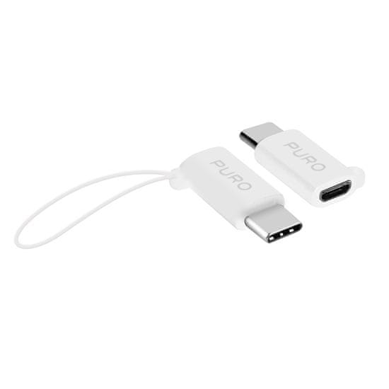 Puro adapter MicroUSB v USB-C 2.0 3A, bel