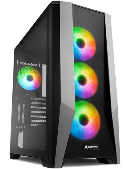 Sharkoon TG7M gaming ohišje, RGB, ATX, okno, črno (TG7M RGB)