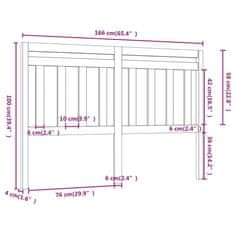 Vidaxl Posteljno vzglavje sivo 166x4x100 cm trdna borovina