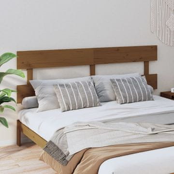 Vidaxl vidaXL Vzglavje postelje rjavo 204x3x81 cm masivni borov les
