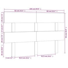 Vidaxl Posteljno vzglavje medeno rjavo 164x3x81 cm trdna borovina