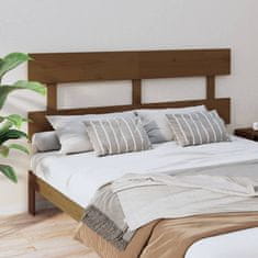 Vidaxl Posteljno vzglavje medeno rjavo 154x3x81 cm trdna borovina