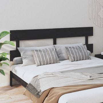 Vidaxl vidaXL Vzglavje postelje črno 184x3x81 cm masivni borov les