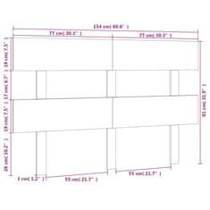 Vidaxl Posteljno vzglavje medeno rjavo 154x3x81 cm trdna borovina