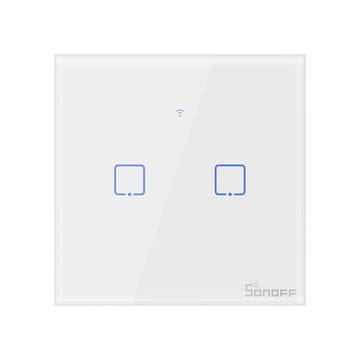 Sonoff Svetlobno stikalo na dotik WiFi + RF 433 Sonoff T1 EU TX (2-kanalno)