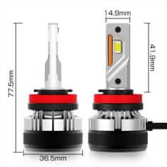 AMIO LED kit set žarnic G12 H8 H9 H11 6000lm 12V Canbus