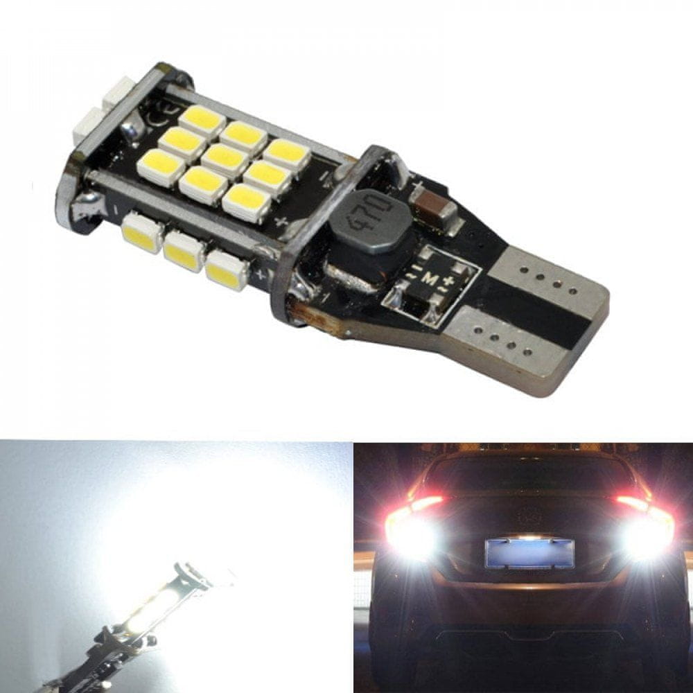 LED žarnica T15 (W16W) 15x SMD (3020) CANBUS 12V 24V