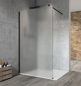 Gelco VARIO Črna mat stenska tuš zavesa, 1200 mm, mat steklo