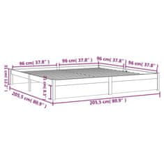 Vidaxl Posteljni okvir iz trdnega lesa 200x200 cm